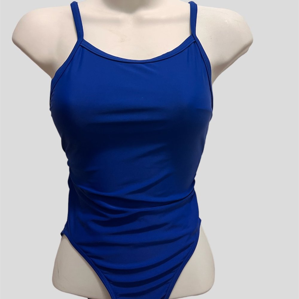 Sporti size 30 learn to swim thin strap one piece  royal blue NWT